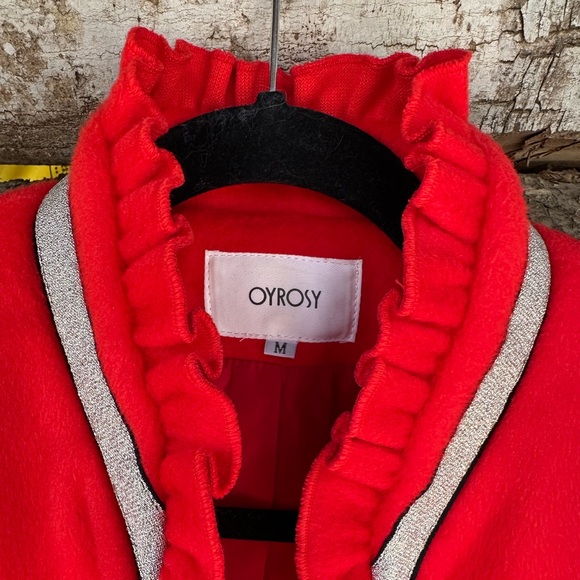 OYROSY Stand Up Collar Rose Embroidered Single Breasted Jacket - Picture 6 of 6